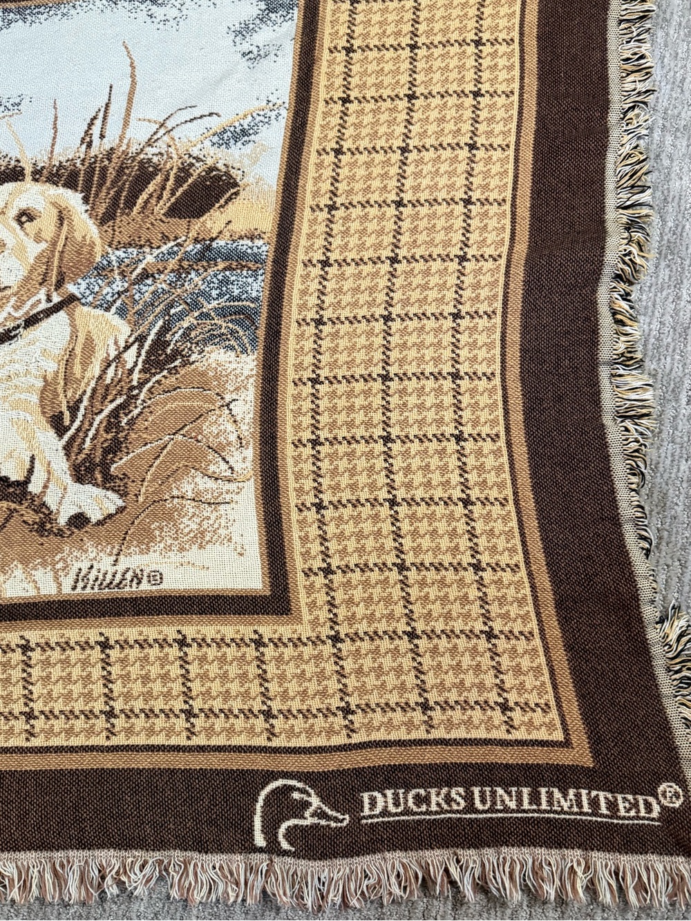 Ducks Unlimited Labrador Retriever Hunting Dog Woven Throw Blanket 60 x 46 - Picture 4 of 6